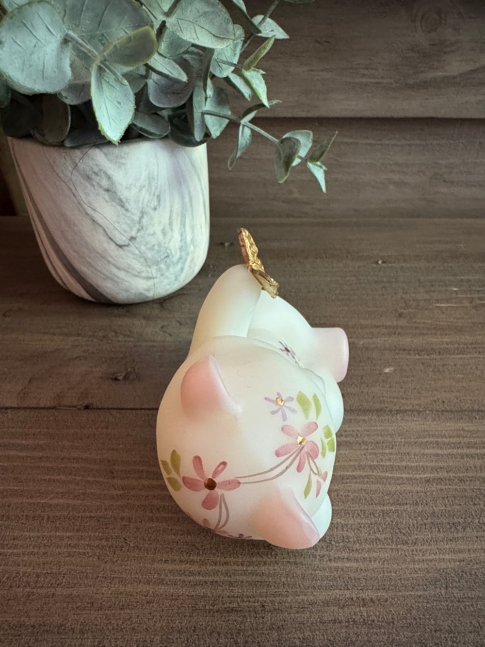 Vintage Fenton Art Satin Glass Butterfly Bear - Picture 5 of 7